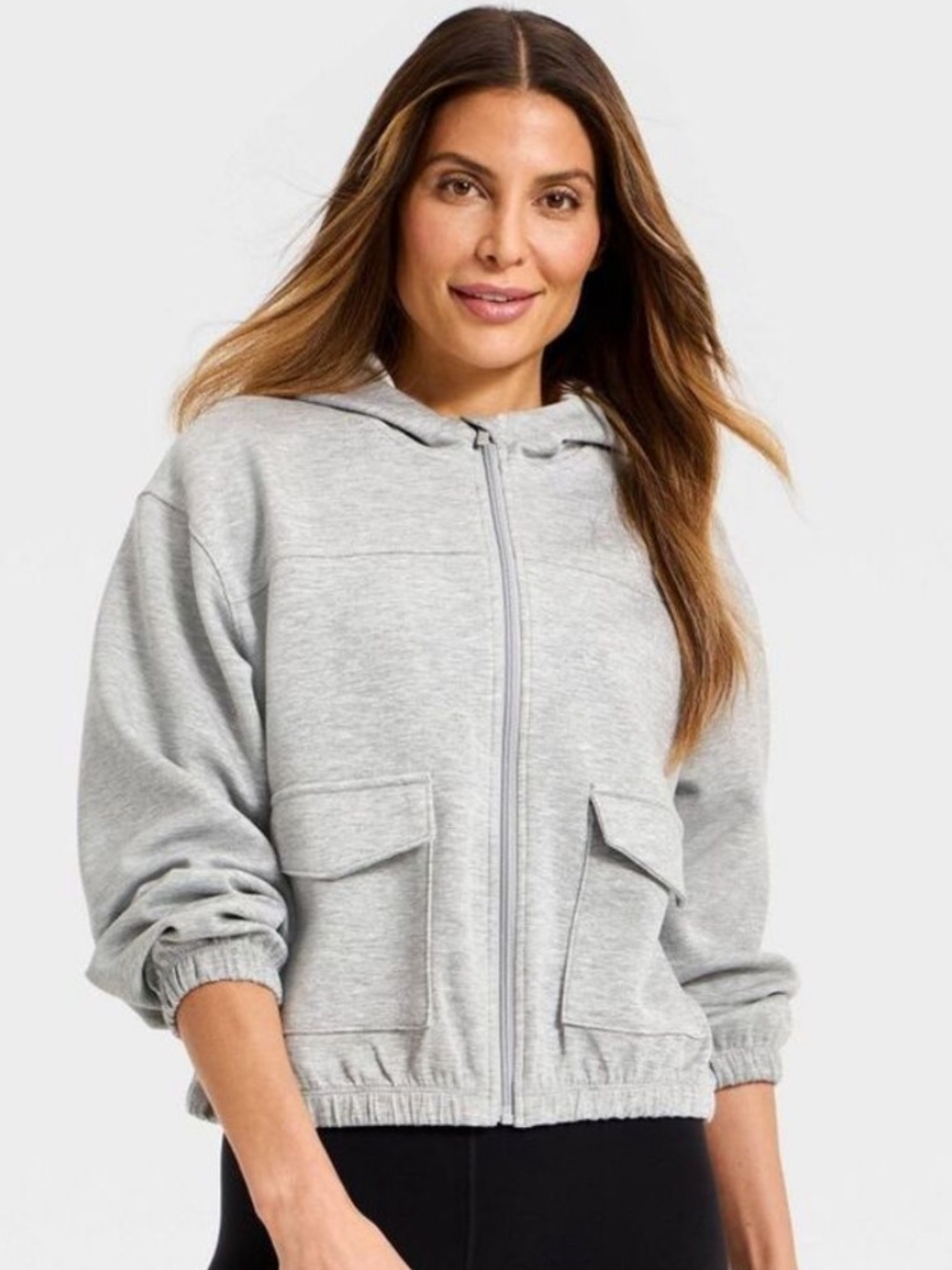 All In Motion Women's Airy Sleek Full Zip Scuba Hooded Jacket Long Sleeve NWT